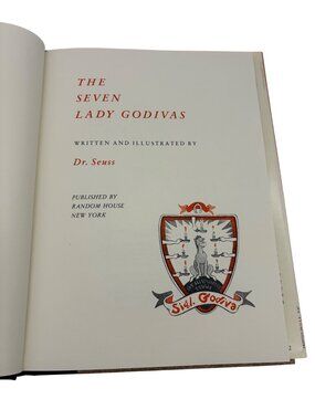 Dr Seuss The Seven Lady Godivas 1987 Hardcover DJ Random House Reissue 1st Print